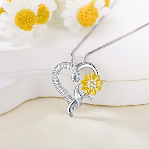 قلادة على شكل قلب من مويسانايت للنساء، عبارة You Are My Sunshine قلادة 925 فضة استرليني 18kt مطلية بالذهب الحب والمجوهرات هدية الذكرى السنوية لها، الزوجة، الأم، الأخت 18 بوصة + 2 بوصة, معدن, مويسانيت in Saudi Arabia