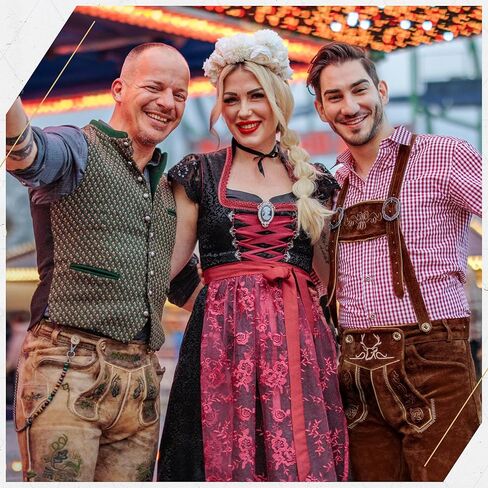 BAVARIA TRACHTEN Lederhosen Men Oktoberfest Costume - Genuine Leather, German Mens Lederhosen - Olive Yellow/Rust Green in Saudi Arabia