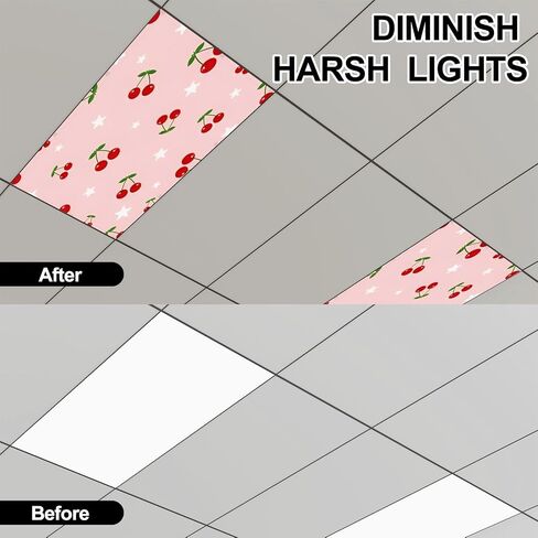 6 Pack Fluorescent Light Covers for Ceiling Lights Lavender Nursery Rainbows clouds Magnetic Light Filters Diffuser Shade for Classroom Home Office School in Saudi Arabia