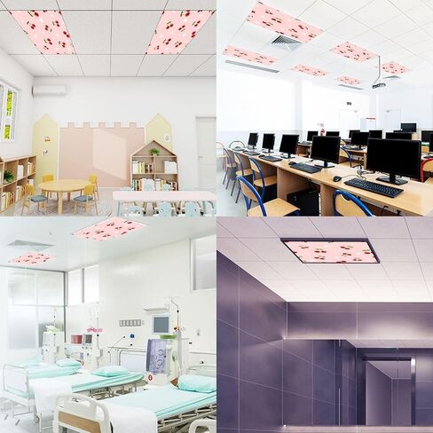 6 Pack Fluorescent Light Covers for Ceiling Lights Lavender Nursery Rainbows clouds Magnetic Light Filters Diffuser Shade for Classroom Home Office School in Saudi Arabia