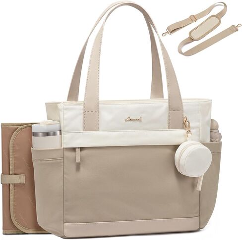 LOVEVOOK Diaper Bag Tote Large Travel Baby Bag for Mom and Dad Hostipal Diaper Tote with Pacifier Case Changing Pad in Saudi Arabia
