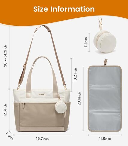LOVEVOOK Diaper Bag Tote Large Travel Baby Bag for Mom and Dad Hostipal Diaper Tote with Pacifier Case Changing Pad in Saudi Arabia
