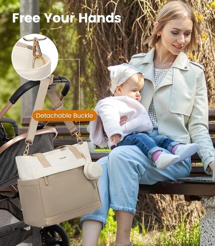LOVEVOOK Diaper Bag Tote Large Travel Baby Bag for Mom and Dad Hostipal Diaper Tote with Pacifier Case Changing Pad in Saudi Arabia