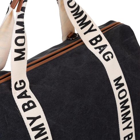 Childhome Signature Mommy Bag, Sporty Diaper Bag, Water Repellant Tote Bag, Large Diaper Bag, Baby Essentials Travel Bag, Hospital Bags for Labor and Delivery (Black) in Kuwait
