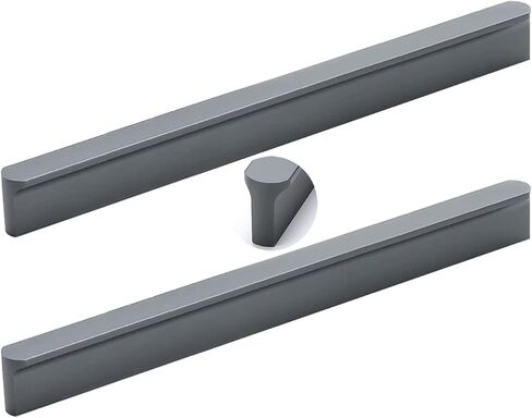 Wardrobe Door Handles,2pcs Grey Drawer Handles Round T-Shaped Aluminum Alloy Furniture Handle,Cupboard knockers Bedroom Knob Knobber for Dresser(Hole spacing 96mm) in Saudi Arabia
