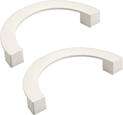 Hidden Drawer Pulls，2 Packs Drawer Pulls Zinc Alloy Profile for Wardrobe,Dresser,Bathroom Children's Room Colourful Handles Cabinet semi-circular Door Knob Half Moon Kitchen(White,Hole Pitch 96mm) in Saudi Arabia