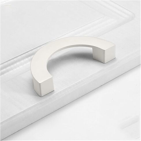 Hidden Drawer Pulls，2 Packs Drawer Pulls Zinc Alloy Profile for Wardrobe,Dresser,Bathroom Children's Room Colourful Handles Cabinet semi-circular Door Knob Half Moon Kitchen(White,Hole Pitch 96mm) in Saudi Arabia