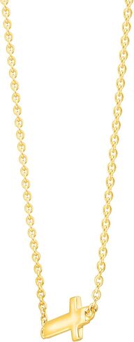 Simplex Horizontal Cross Pendant Necklace, Sterling Silver, White in Kuwait