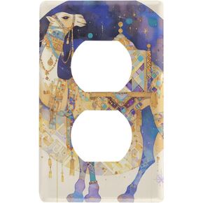 Cartoon Cartoon Cartoon Gaincelor Camel الأنيقة الأنيقة يغطي الجدار لوحات التبديل لطيف وأغطية المخرج Tapa Para Switch de Luz Duplex Outlets 4.53 "× 2.76"