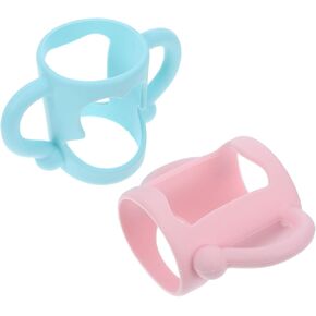 2pcs Silicone Bottle Handles for Newborns Ergonomic Grip for Feeding Easy Installation Multi Functional Compatible with Dr Narrow Neck Bottles