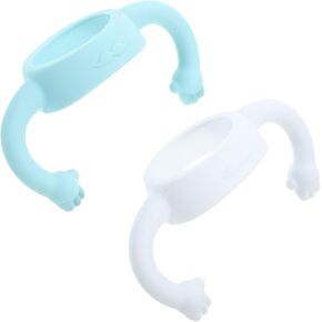 Kisangel 2Pcs Silicone Milk Bottle Handle for Soft and Comfortable Feeding Bottle Holders Easy Installation Practical Design for Use