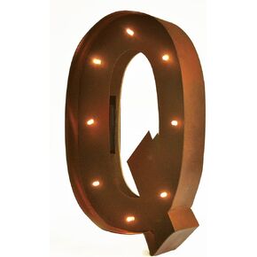 Rustic Vintage 11" Decorative LED Light Glow Letters - Letter V