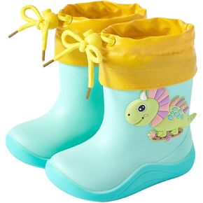 Children Dinosaurt Rain Shoes With Warm Bundle Muzzle Rain Shoes Boys And Girls Water Shoes