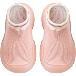 Toddler Shoe Size 12 Baby Girl Boy Indoor Toddlers Breathable Walking Shoes Warm Elastic Sock Shoes Girls Kid Shoes, Pink, 4.5 Infant
