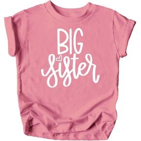 Olive Loves Apple Big Sister with Heart New Sibling Announcement Shirts for Toddler and Girls Siblings
