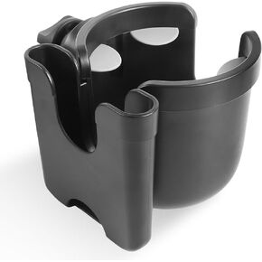 Universal Stroller Cup Holder with Phone Case, 2-in-1 Stroller Accessories with 360° Rotation, Adjustable Drink Holder for Pushchair, Wheelchair, Walker, Uppababy, Nuna, Doona, Rollator