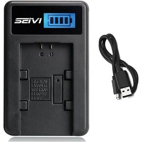 LCD USB Battery Charger for Sony FDR-AX43A, FDR-AX45, FDR-AX55 Handycam Camcorder