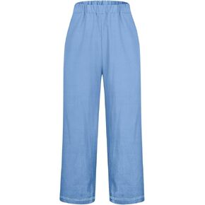 Womens Casual Cotton Linen Pants and Pants with Pocket Long Pants Wide Leg Long Lounge Pant Trousers Lounge Sets for