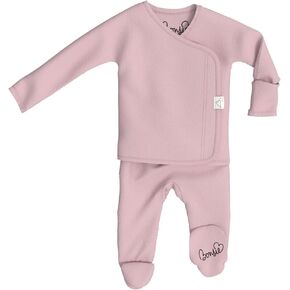 Bonsie Skin to Skin Babywear Footed Bodysuit - Pink Baby One Piece - Peony