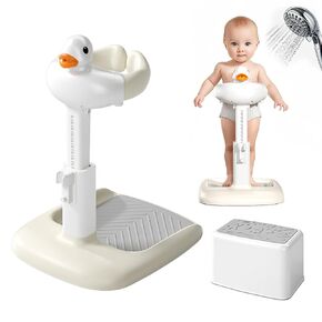 Adjustable Height Baby Shower Stand with Anti-Slip Base, Portable Foldable Bath Stand for Infant Safety, Toddler Standing Bath Support for Shower & Tub for Infants 8-36 Months