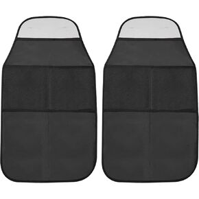 حصيرة حصير الركلة الخلفية ، 2pcs غطاء المقعد الخلفي في أكسفورد للأطفال مع 2 منظم تخزين الجيب للسيارات للحماية من الأوساخ والطين والخدوش الغطاء للأطفال