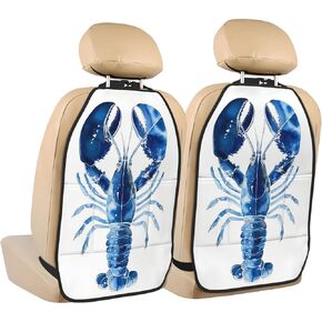 Watercolor Lobster Car Seat Back Kick Protectors,2 Pack Kick Mats With Storage Pockets For Vehicles To Protect From Dirt Mud Scratches
