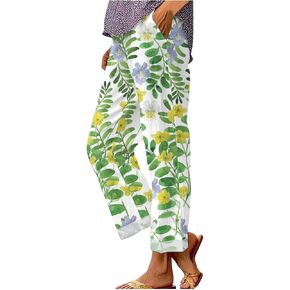 LCMTWX Womens Cotton Linen Palazzo Pants Pants Long Drawstring Linen Women Waist Cotton Casual Pants Women Linen Palazzo