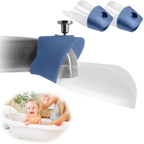 Faucet Extender, 2 Pack Baby Bath Helper, Bath Tub Faucet Extender for Kids Baby Children Hand Washing, Bathroom Kitchen Sink Spout Extender for Faucet, Fits Most Faucets (dark blue)
