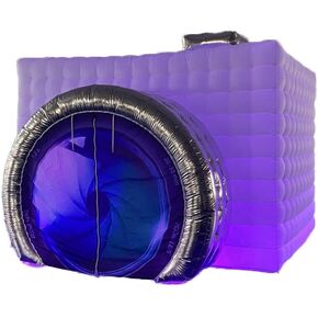 Inflatable Photo Booth Enclosure(White, 3.8X2.8x2.5m) Camera Shaped Inflatable Cube Tent with Blower, Photo Booth Backdrop for Wedding, Event, Show, Exhibition