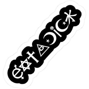 Sticker Eat A Dick - Coexist Parody White Text Gift Decorations - Kiss Cut Vinyl Decal, Funny White Text Design for Laptop, Water Bottle, Car, Gift & Decorations