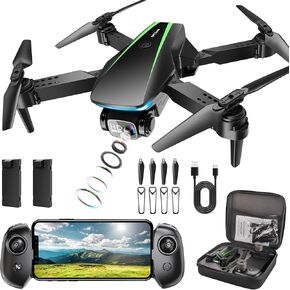 Mini Drone with Camera - 1080P Foldable Drone with Stable Hover, Gravity Control, Trajectory Flight,One Key Take Off/Land, 3D Flip, Drones for Adults with 2 Batteries, Carrying Case, Propellers