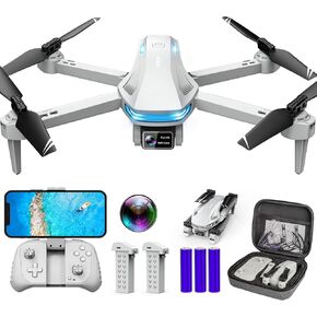 Drone with Camera for Adults, HD FPV Drones with Upgrade Altitude Hold, One-Key Take Off/Landing, Voice Control, Headless Mode, 2 Batteries, Toys Gifts for Teen Boys Girls, Beginner