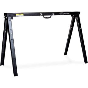 Eastwood Heavy Duty Folding Sawhorse | Holds up to 1500 lbs Capacity | 5 Way Height Adjustable Solid Steel Saw Horse | Portable Work Bench Design Folds Flat with Carry Handle | Anti Slip Surface