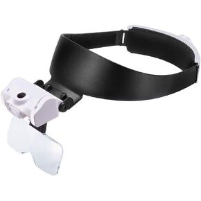 Head-Mounted Magnifier with LED Illumination, 5 Lens Hands Free Magnifying Glass for Reading, Sewing and Repair