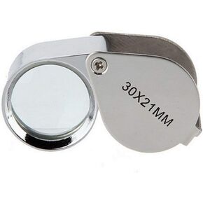 Magnifiers, Mini Magnifier 30X HD Lens Metal Foldable Portable Glass Lens Identification Magnifier