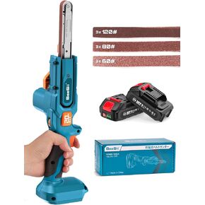 SeeSii Cordless Belt Sander 1/2 "× 18" ، 6 سرعات كحد أقصى 1700 قدم/دقيقة ، مع بطارية 2 * 2.0AH ، شاحن ، صنف