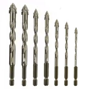 New Four-Flute Sawtooth Eccentric Drill Bit, High-Strength 4-Flute Serrated Eccentric Drill Bit Kit, Multifunction Drill Bit Set Suitable for Metal, Stone, Glass, Concrete (3+4+5+6+8+10+12)