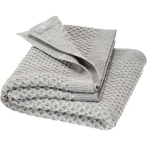 Baby Thermal Receiving Blanket: Honeycomb Knitted Merino Wool Nursery Essentials, 31x40 inches (Caramel)