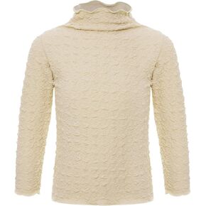 Little Big Girls Texture Mock Neck Long Sleeve Thermal Underwear Tops Casual Pullover T-Shirts Undershirts