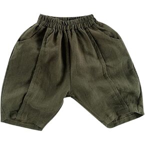 Toddler Boy Linen Pants Striped Elastics Waist Harem Bloomers Trousers Girls Summer Casual Lounge Long Gauze Pants