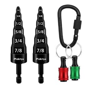 6 in 1 HVAC Copper Expander Swaging Tool with Bit Holder, Swage Tube Expander Boring Drill Bits, Air Conditioner Copper Pipe Flaring Tool 1/4'', 3/8'', 1/2'', 5/8'', 3/4'' and 7/8'' Bits, Pack of 2