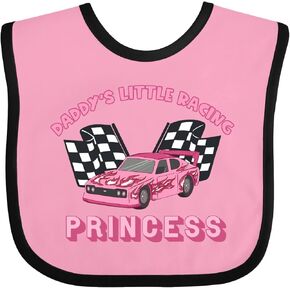 inktastic Daddy's Racing Princess Pink Race Car Baby Bib