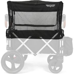 Keenz Folding Collapsible Mosquito Netting Sun Shade Protection Cover Accessory with Zippered Opening for the 7S 4 Passenger Wagon, Black (Net Only)