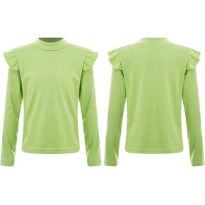 Thermal Tops for Girls Long Sleeve Undershirts Fleece Lined Underwear Solid Color Basic Layering T-Shirt in Saudi Arabia
