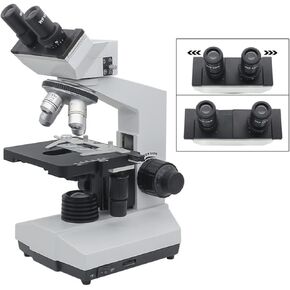 Microscope 40-1600X Biological Microscope Binocular Microscope Two-Layer Mechanical Stage(Type B)