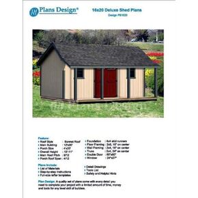 16' x 20' Guest House / Garden Storage Shed with Porch Plans - Design #P81620