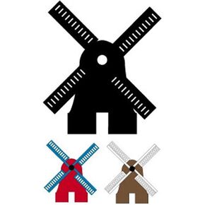 Woodcraft Project Paper Plan To Build Dutch Windmill Shadow - Material Not Included