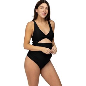 PinkBlush Royal Ruched Sides Front Cutout Maternity One Piece Swimsuit