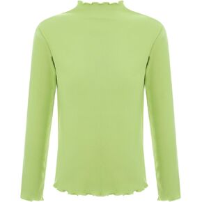 Kids Thermal Underwear Undershirt Long Sleeve Mock Neck Baselayer Top Shirts Ruffle Trim Warm T-Shirt