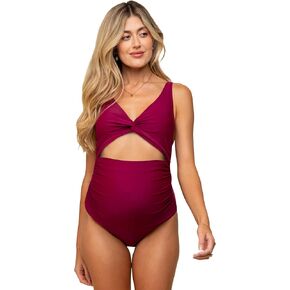 PinkBlush Royal Ruched Sides Front Cutout Maternity One Piece Swimsuit in Kuwait